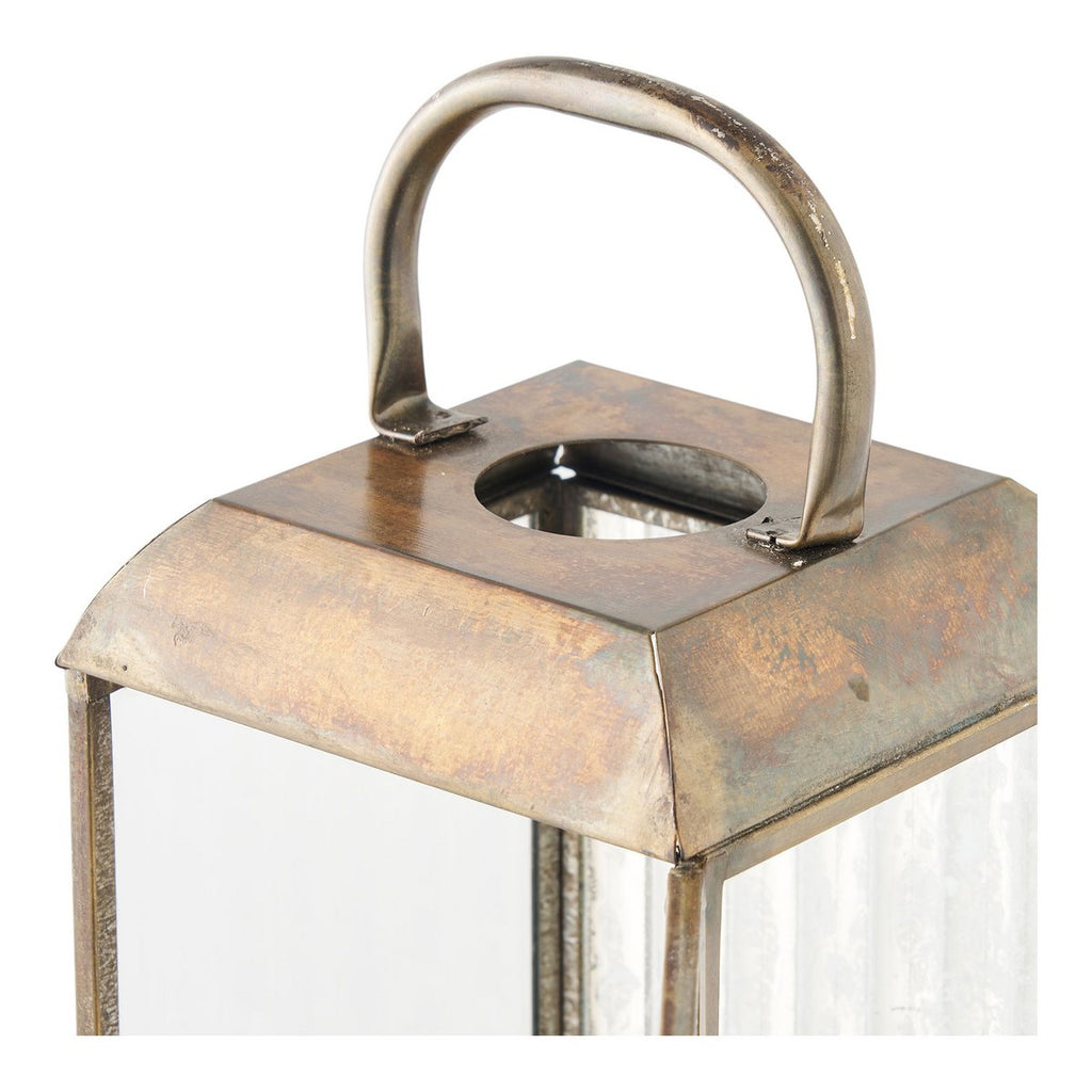 Herslev Laterne, Glas/Metall, Antik-Messing-Optik, 12x12x49 cm
