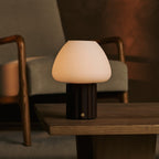 Sophie Dark Brown Wood & Glass Cordless Table Lamp