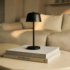 Anton matte black metal rechargeable cordless table lamp