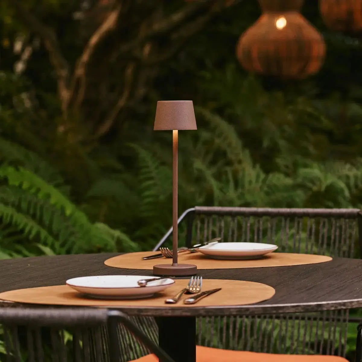 Vondel mocha brown lamp in restaurant interior setting