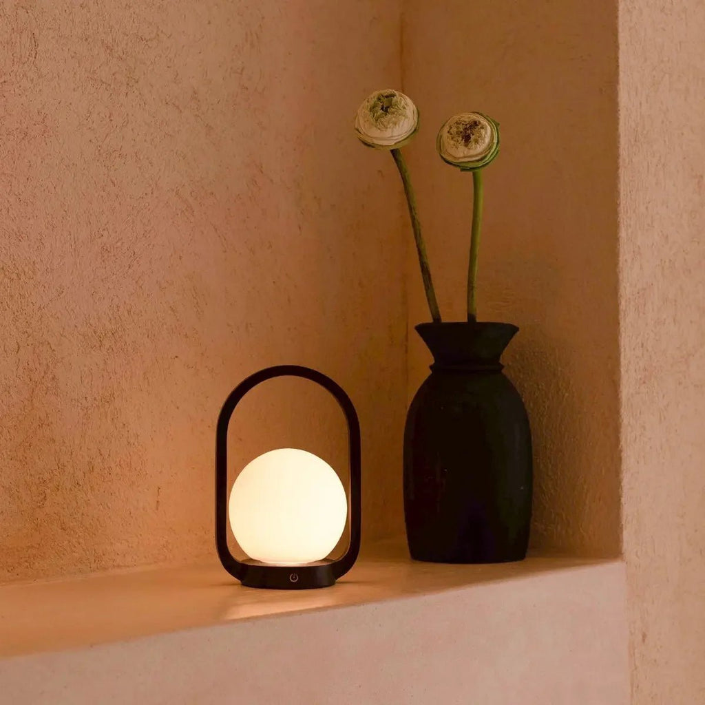 Skye rechargeable lamp touch-dim control close-up