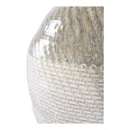 Liora white green ceramic rounded vase