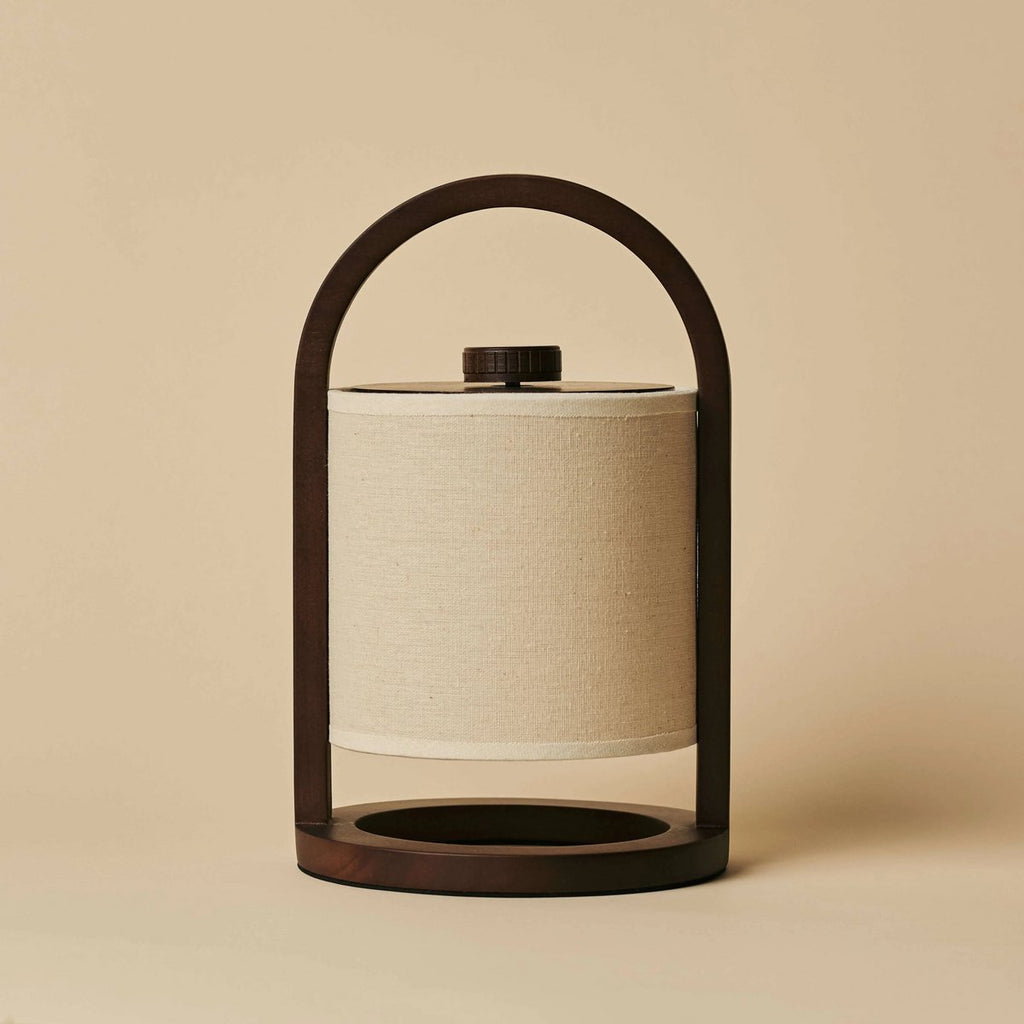 River cordless table lamp in minimal white interior setting