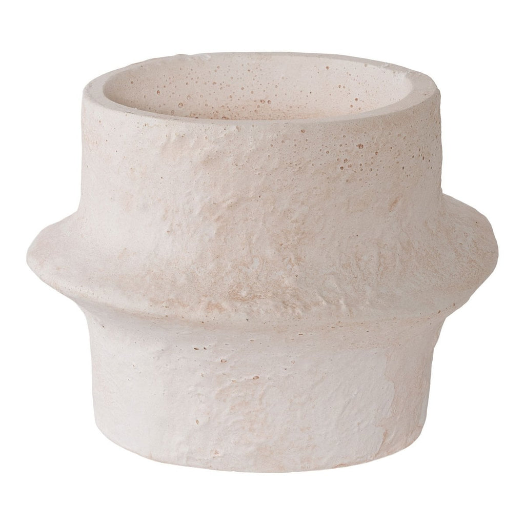 Cemina white cement holders close-up of natural cement texture