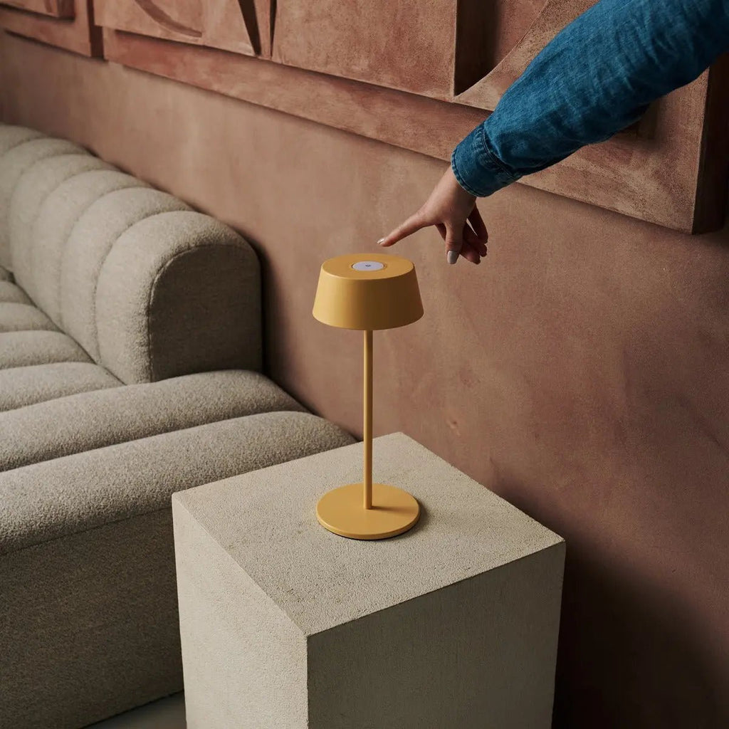 Hugo Amber Yellow Metal Rechargeable Touch Table Lamp