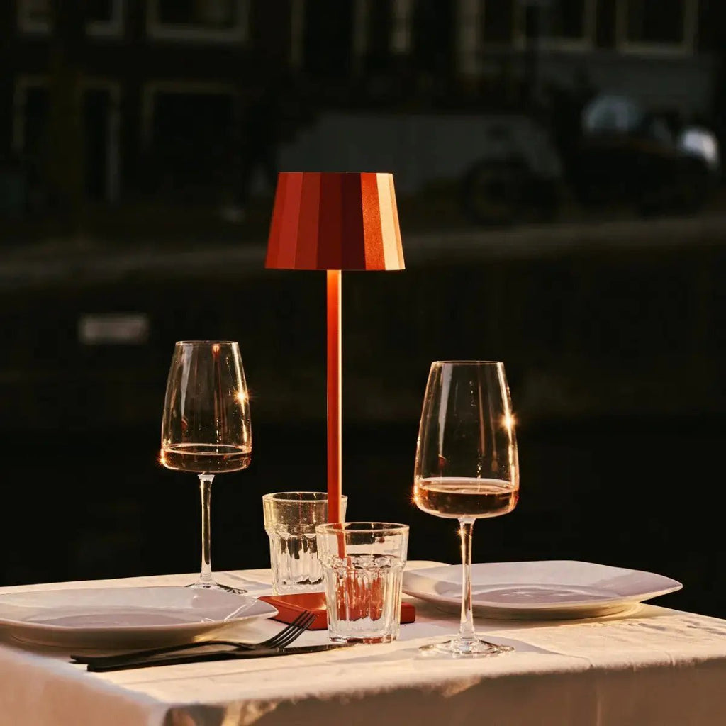 Wouter lamp ambient warm light mode on dining table
