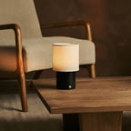 Dou Nero Marquina marble rechargeable table lamp black stone