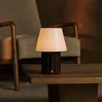 Javi Dark Brown Wood & Glass Cordless Table Lamp