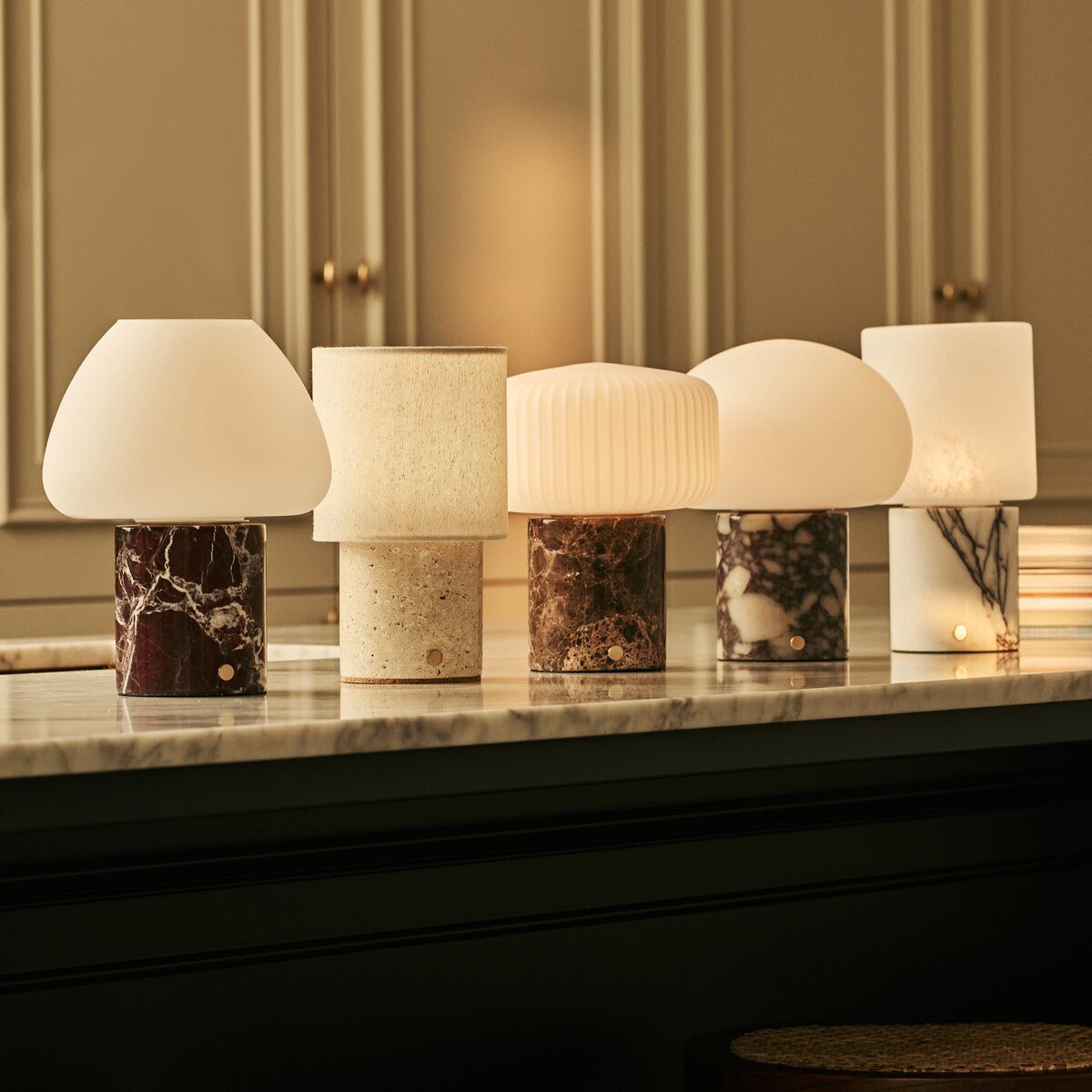 Maes Nero Marquina Marble Rechargeable Table Lamp
