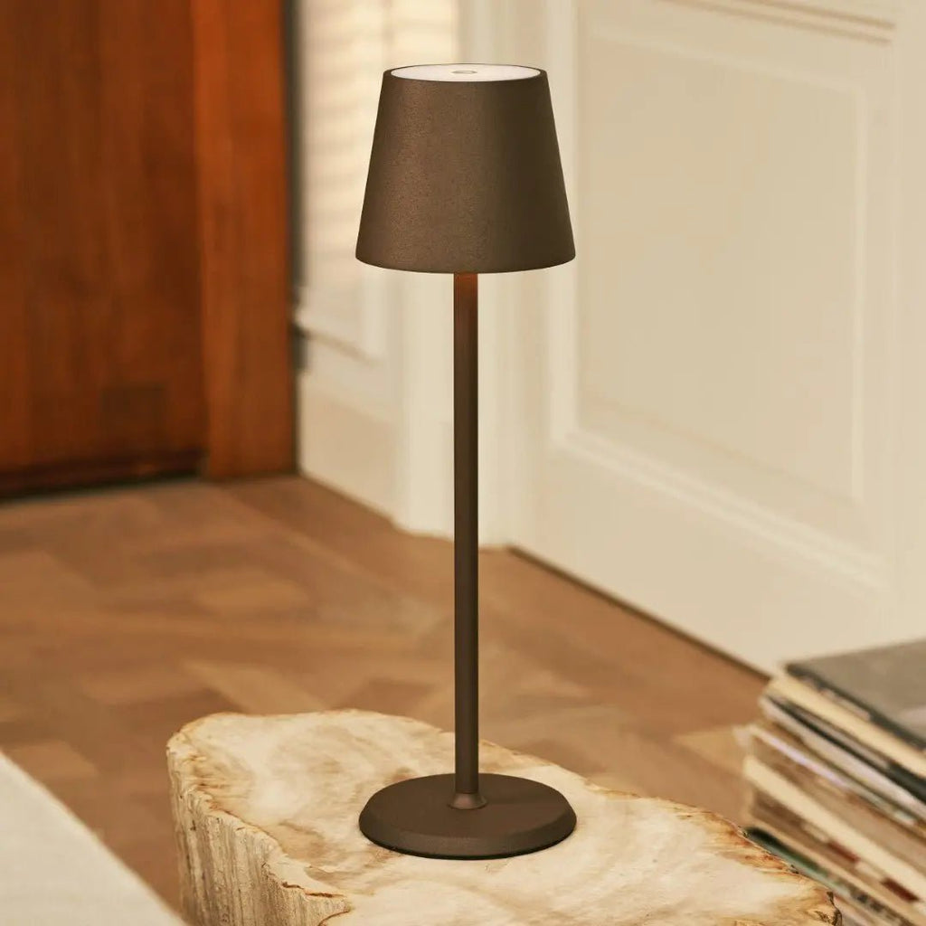 Jasper Mocha Brown Metal Cordless Rechargeable Table Lamp