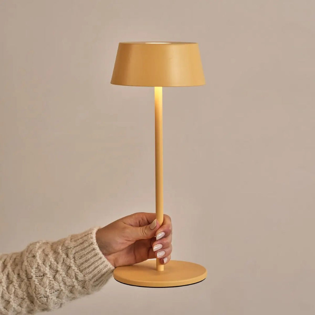 Hugo Amber Yellow Metal Rechargeable Touch Table Lamp
