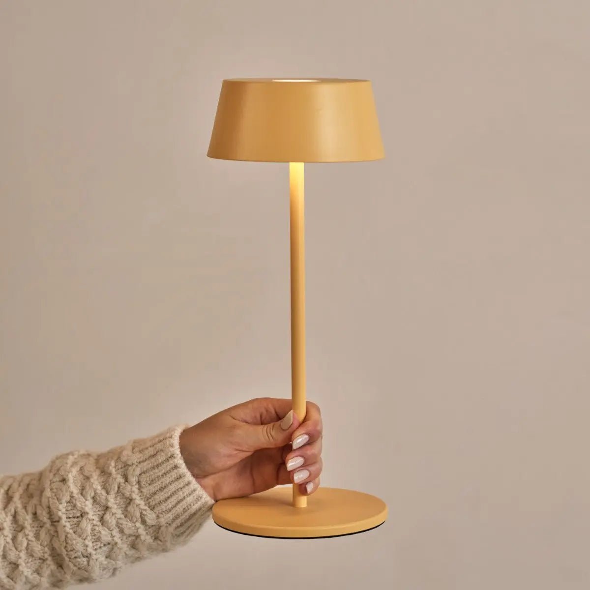 Hugo Amber Yellow Metal Rechargeable Touch Table Lamp