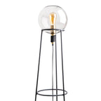 Stelo Zwart & Messing Vloerlamp van Gerookt Glas