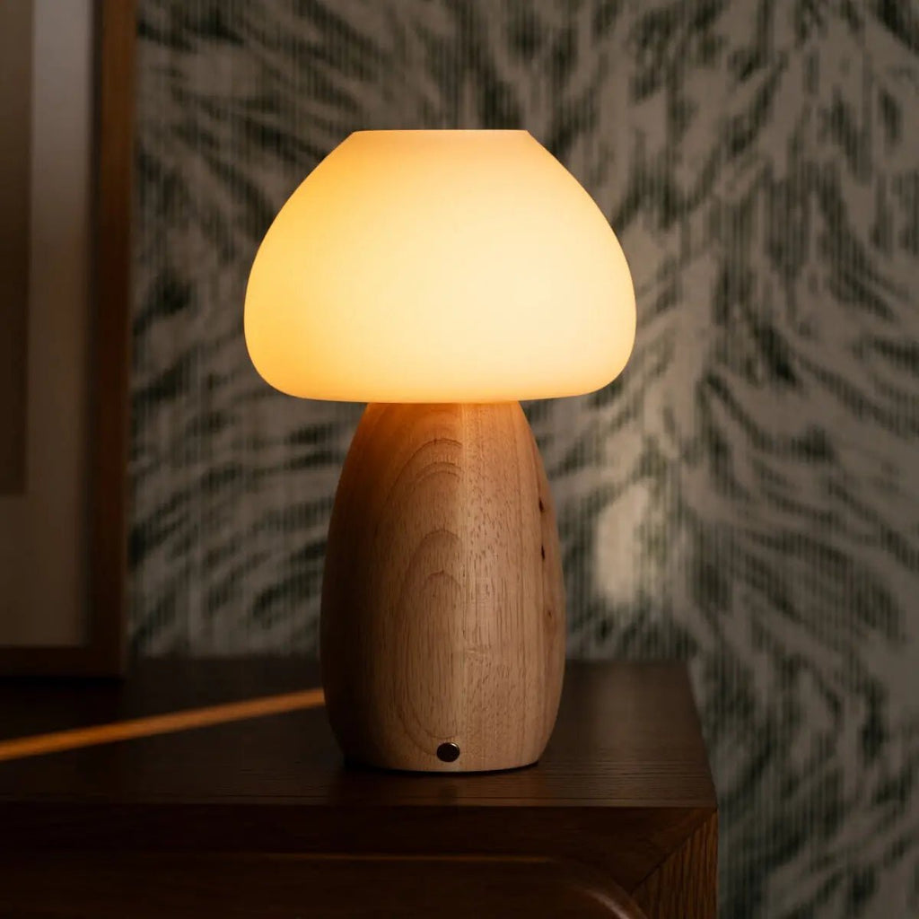 Beer rechargeable lamp matte glass shade warm diffused glow