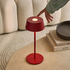 Hugo Berry Red Metal Rechargeable Touch Table Lamp