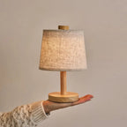 Rover rechargeable lamp linen shade warm ambient glow