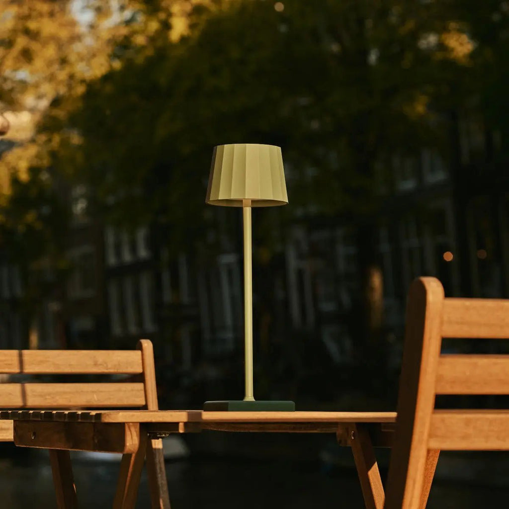 Wouter sage green metal lamp 3 light modes detail