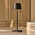 William cordless lamp detail of matte black metal finish