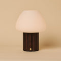 Sophie Dark Brown Wood & Glass Cordless Table Lamp