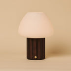 Sophie Dark Brown Wood & Glass Cordless Table Lamp