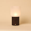 Frank Dark Brown Wood & Glass Cordless Table Lamp
