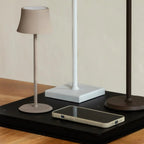 Sarphati cordless lamp docked on dwelly charging station