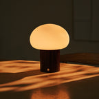 Pieter Dark Brown Wood & Glass Cordless Table Lamp