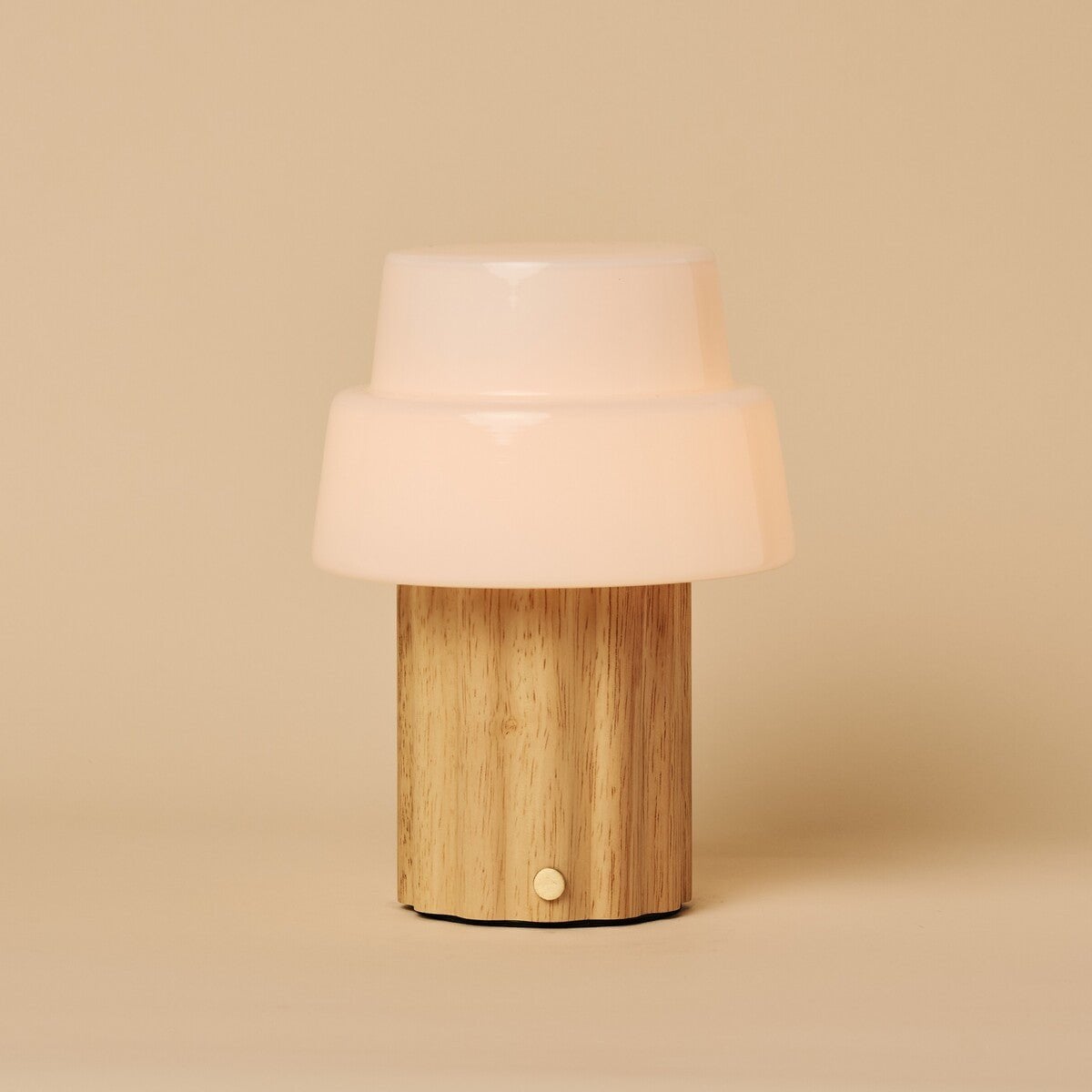 Laurent Light Brown Wood & Glass Cordless Table Lamp
