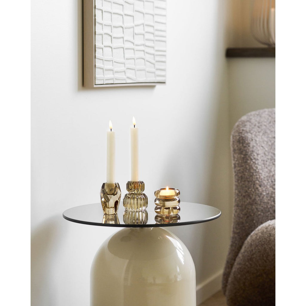 Candle holder, glass, smoked brown, set of 3