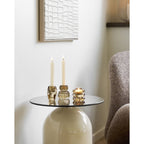 Candle holder, glass, smoked brown, set of 3