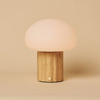 Jord Light Brown Wood & Glass Cordless Table Lamp
