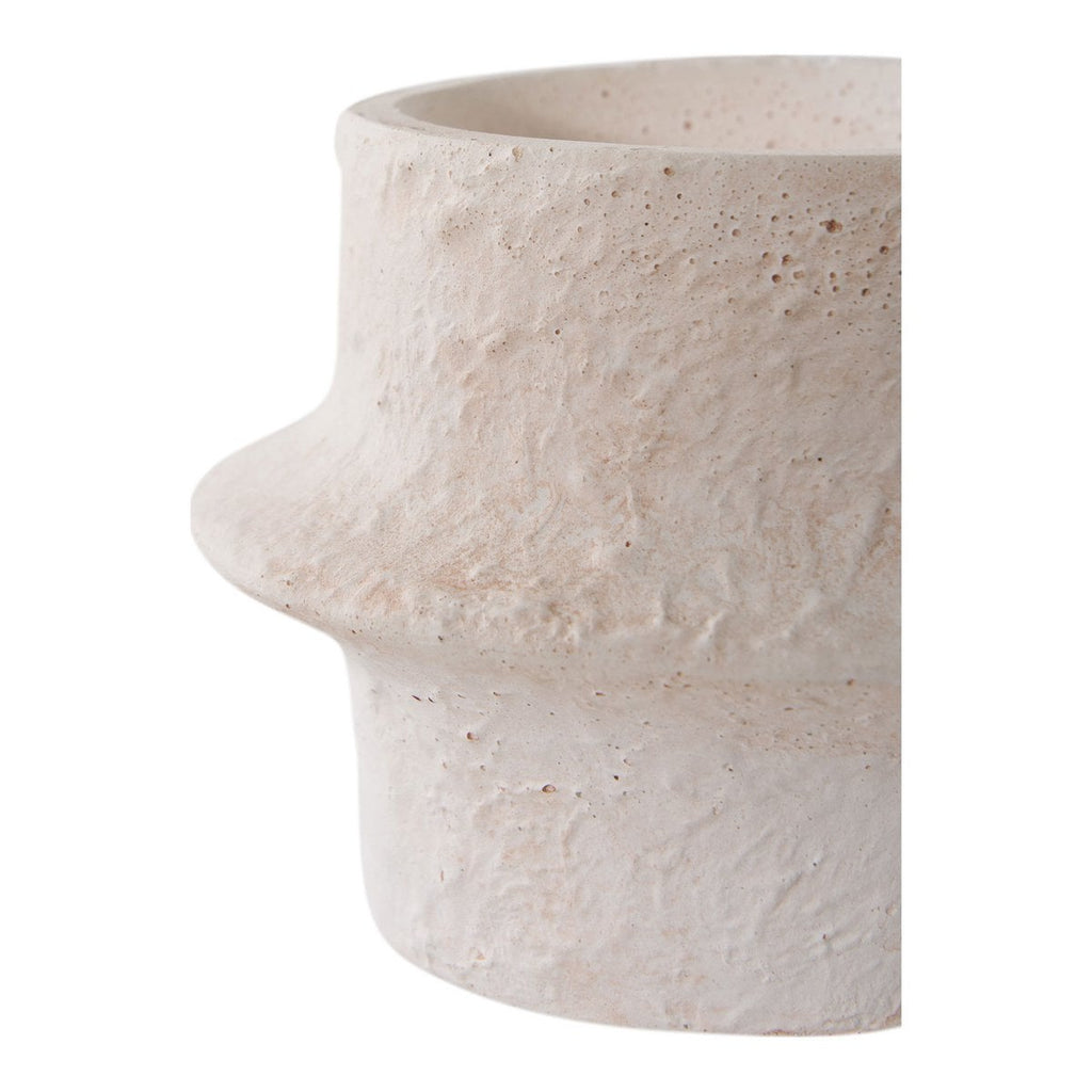 Cemina white cement holders on tabletop modern interior