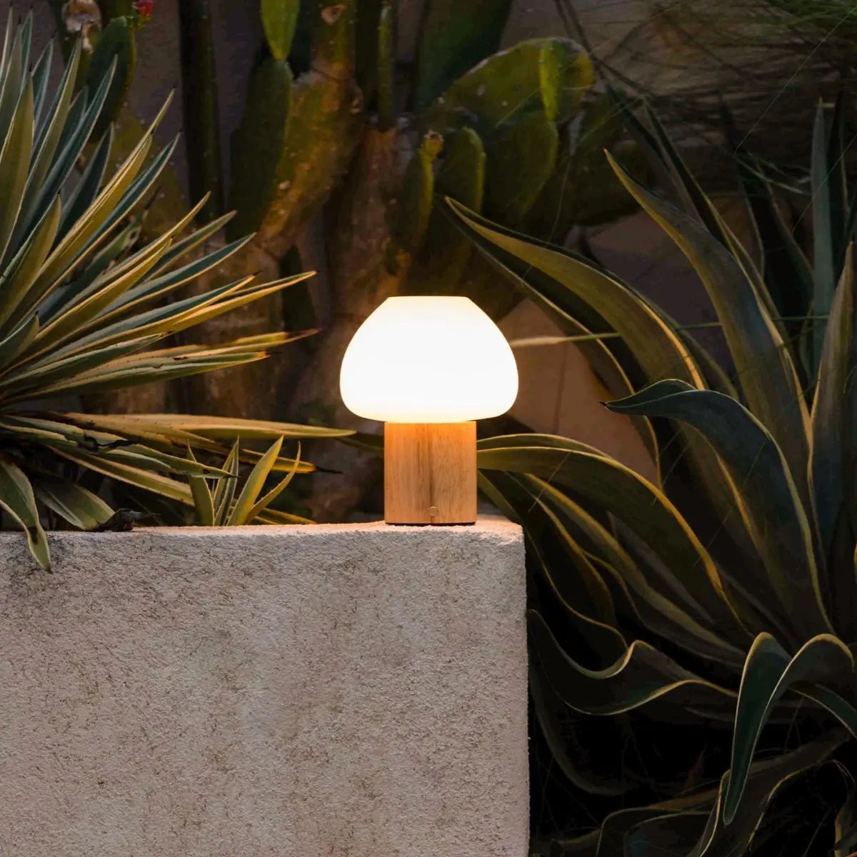 Fynn rechargeable lamp matte glass warm ambient glow