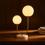 Giorgia twin corded lamp overhead view showing dual shades