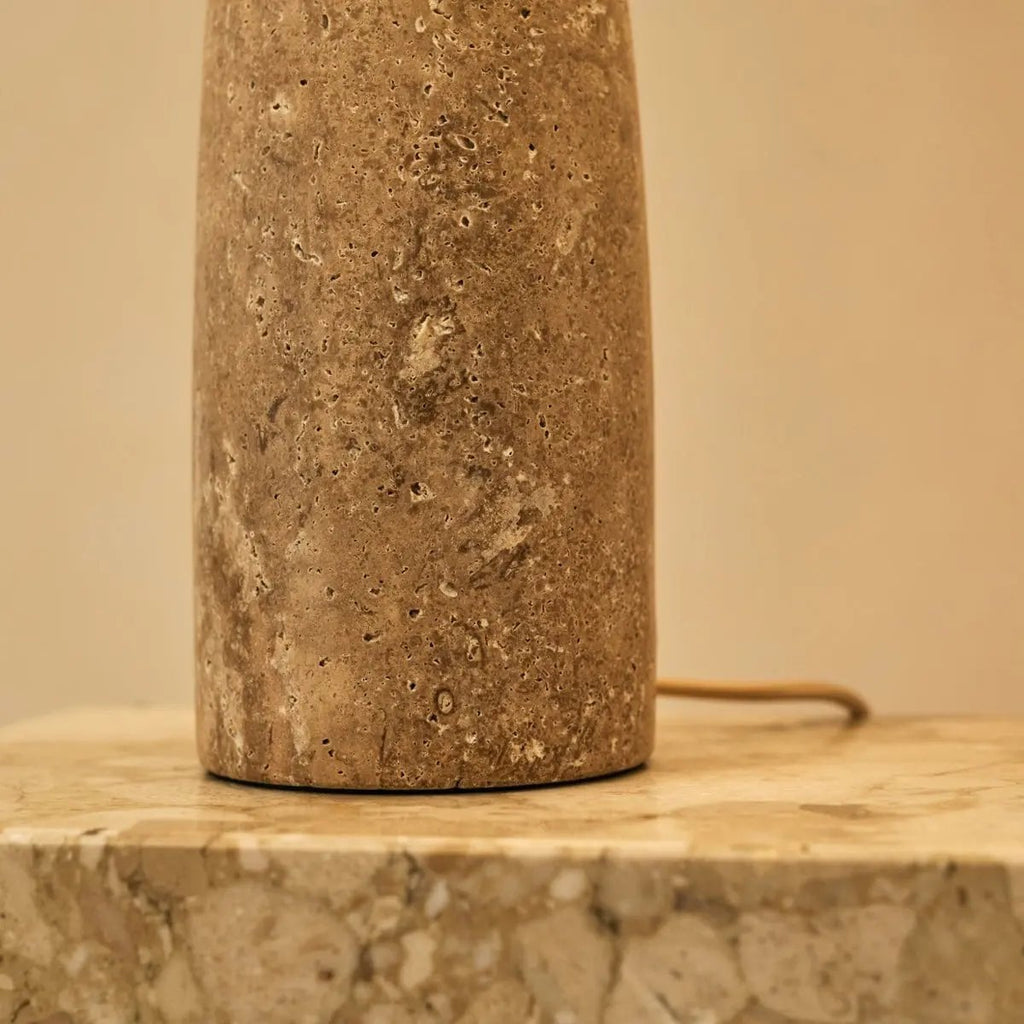 Isla cotton shade lamp warm diffused glow in living room