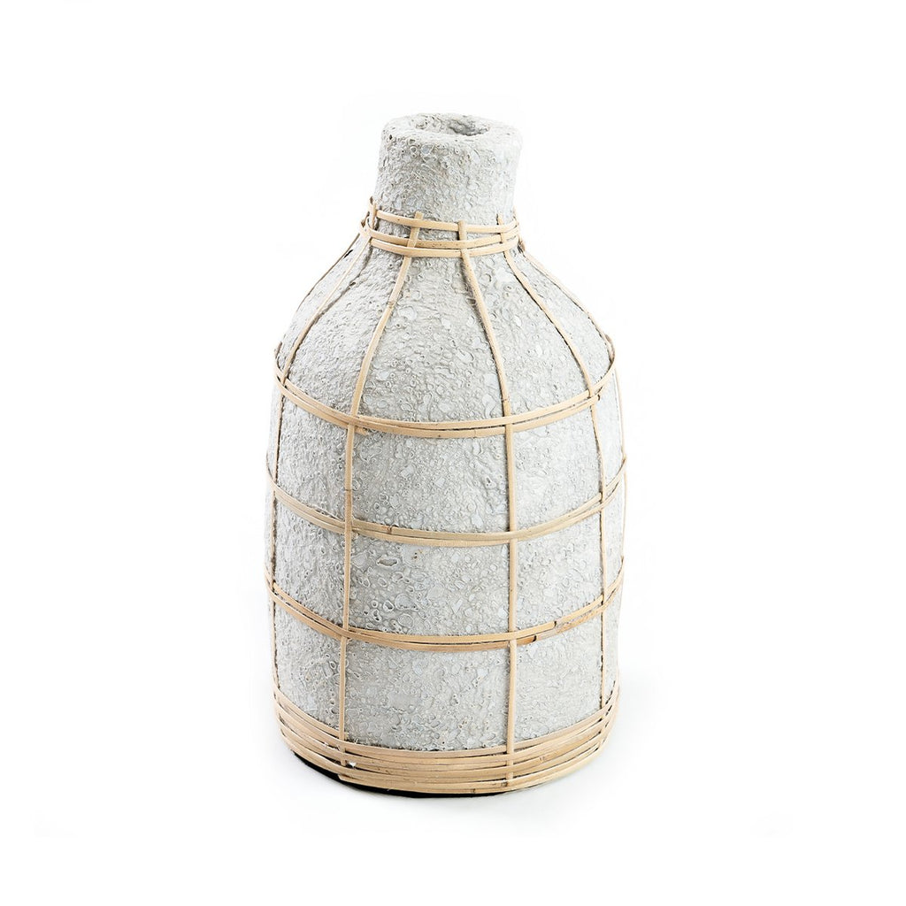 Whoopy Natuurlijke Beton & Rotan Vaas