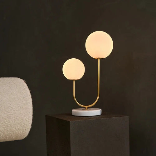Giorgia marble gold twin corded table lamp statement piece