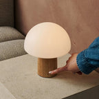 Mia light brown lamp on outdoor terrace