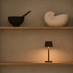 Ava metal lamp in living room console setting