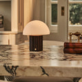 Timo Dark Brown Wood & Glass Cordless Table Lamp