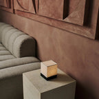 Zano rechargeable lamp linen-mix shade warm ambient glow