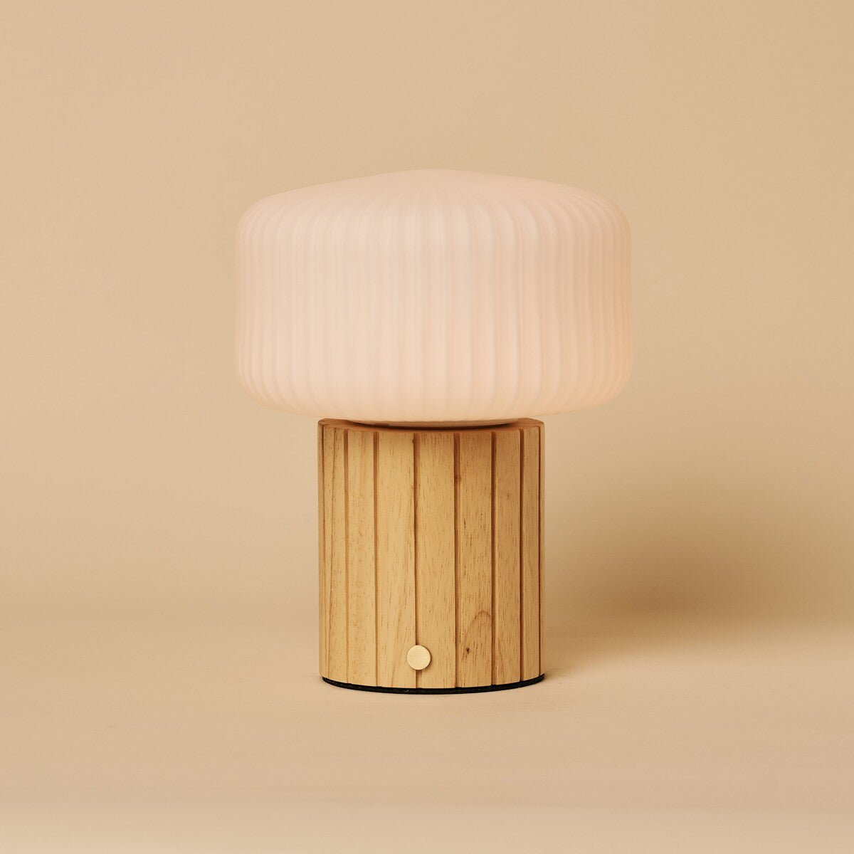 Margaux Light Brown Wood & Glass Cordless Table Lamp