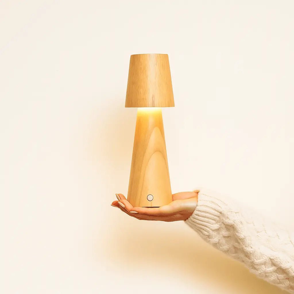 Lucas cordless lamp overhead view