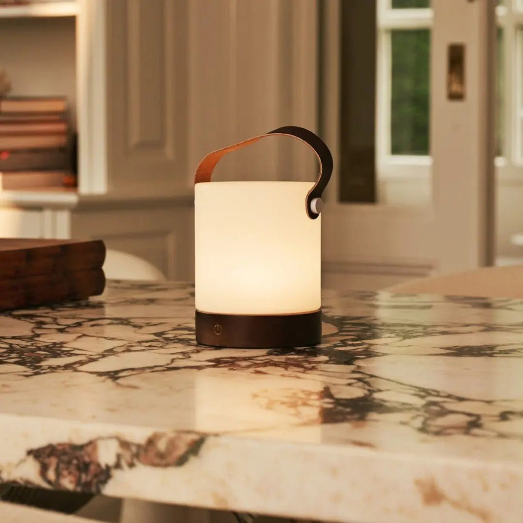 Avery rechargeable lamp in living room console