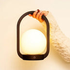 Skye dark wood lamp on bedside table