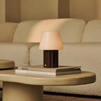 Javi Dark Brown Wood & Glass Cordless Table Lamp