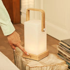 Harper Tower wood lamp in Scandinavian interior
