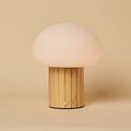 Pieter Light Brown Wood & Glass Cordless Table Lamp