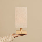 Bob Light Brown Wood & Linen Cordless Table Lamp