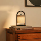 River Black & Grey Wood & Linen Cordless Table Lamp
